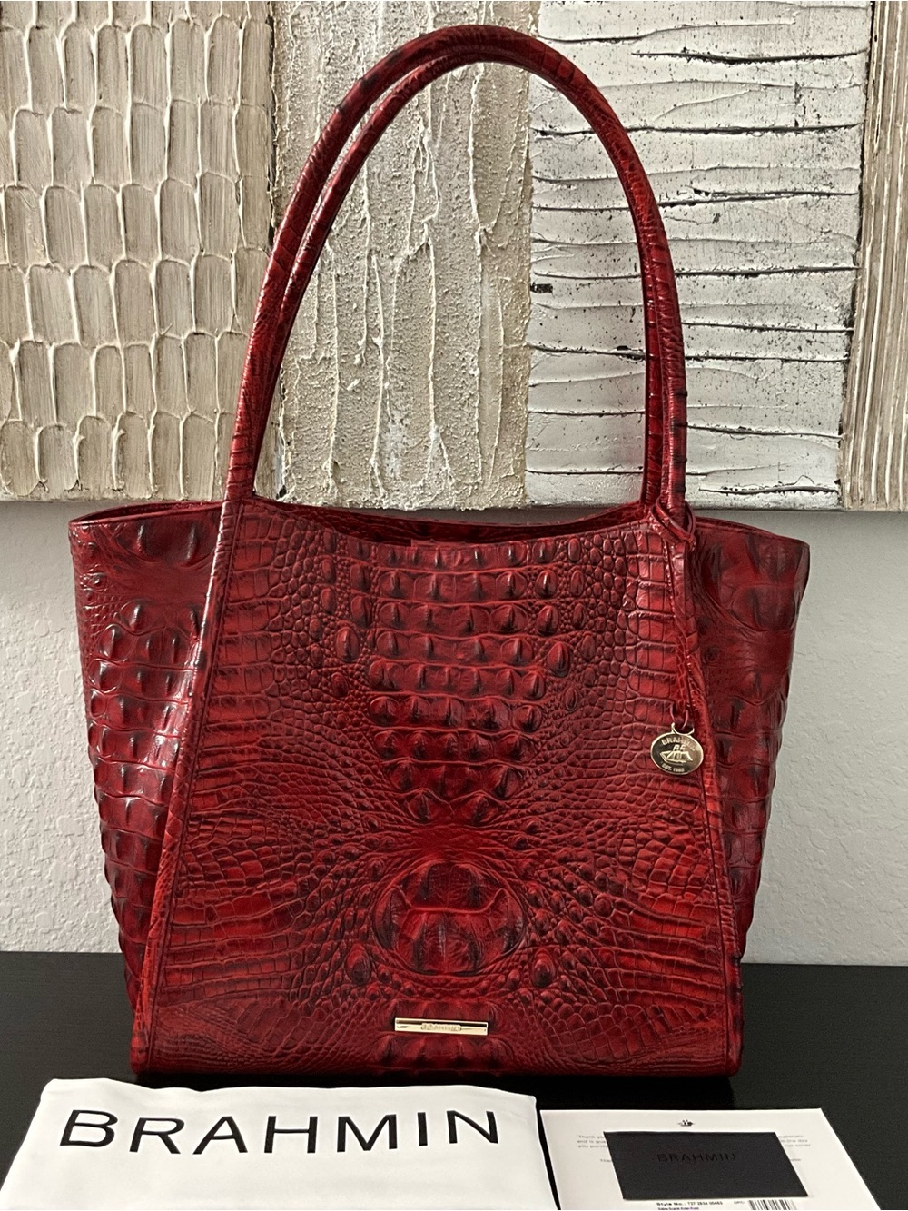 Brahmin Bailee SCARLET ALDEN ROAD Leather Tote W/Eyes NWT